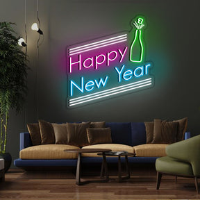 Happy New Year holidays and celebration Neon Sign Led