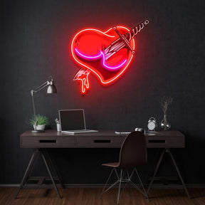 Heart Sword Led Neon Acrylic Artwork