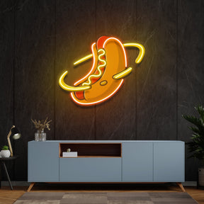 Hotdog Planet Cartoon Artwork Led Neon Sign Light