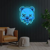 Ice Head Bear Neon x Acrylic Artwork