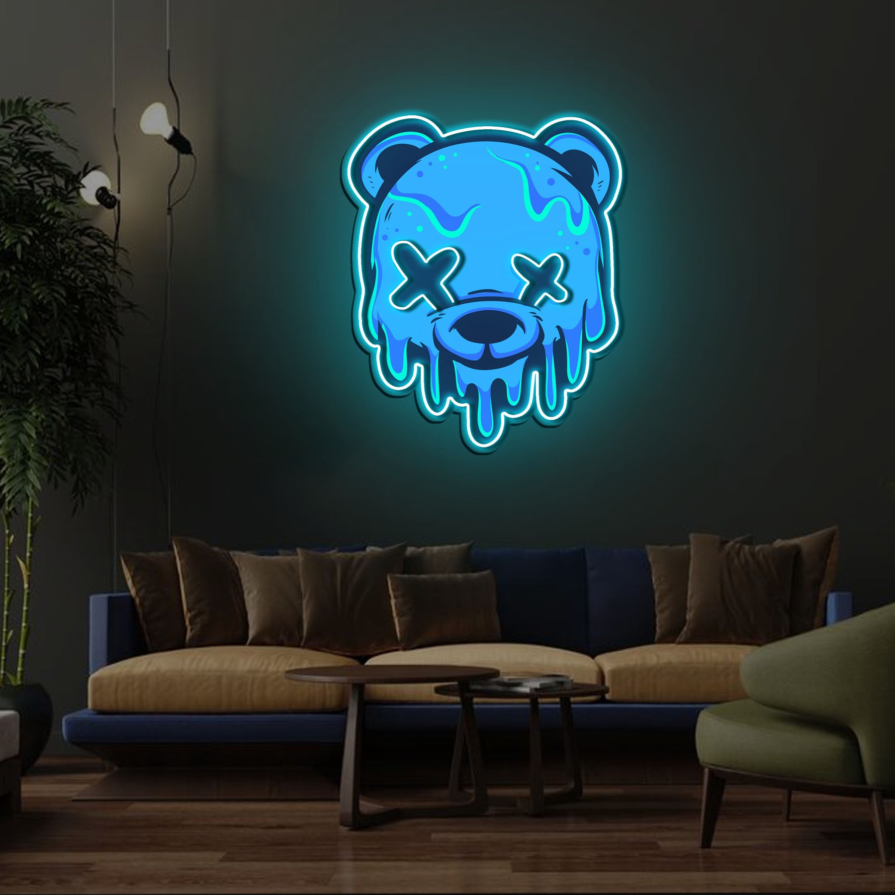 Ice Head Bear Neon x Acrylic Artwork