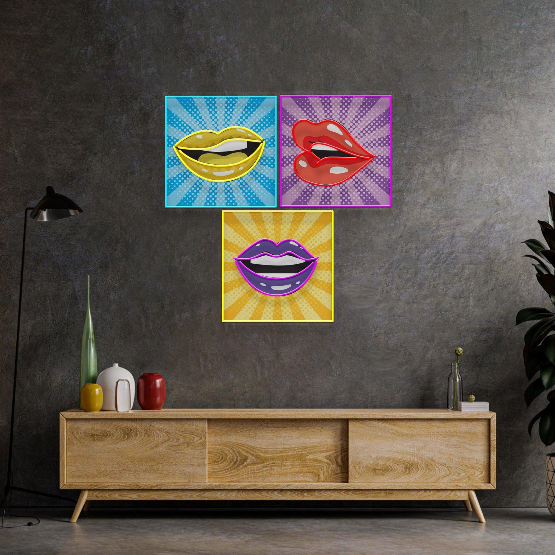 Lip Frame Led Neon Acrylic Artwork