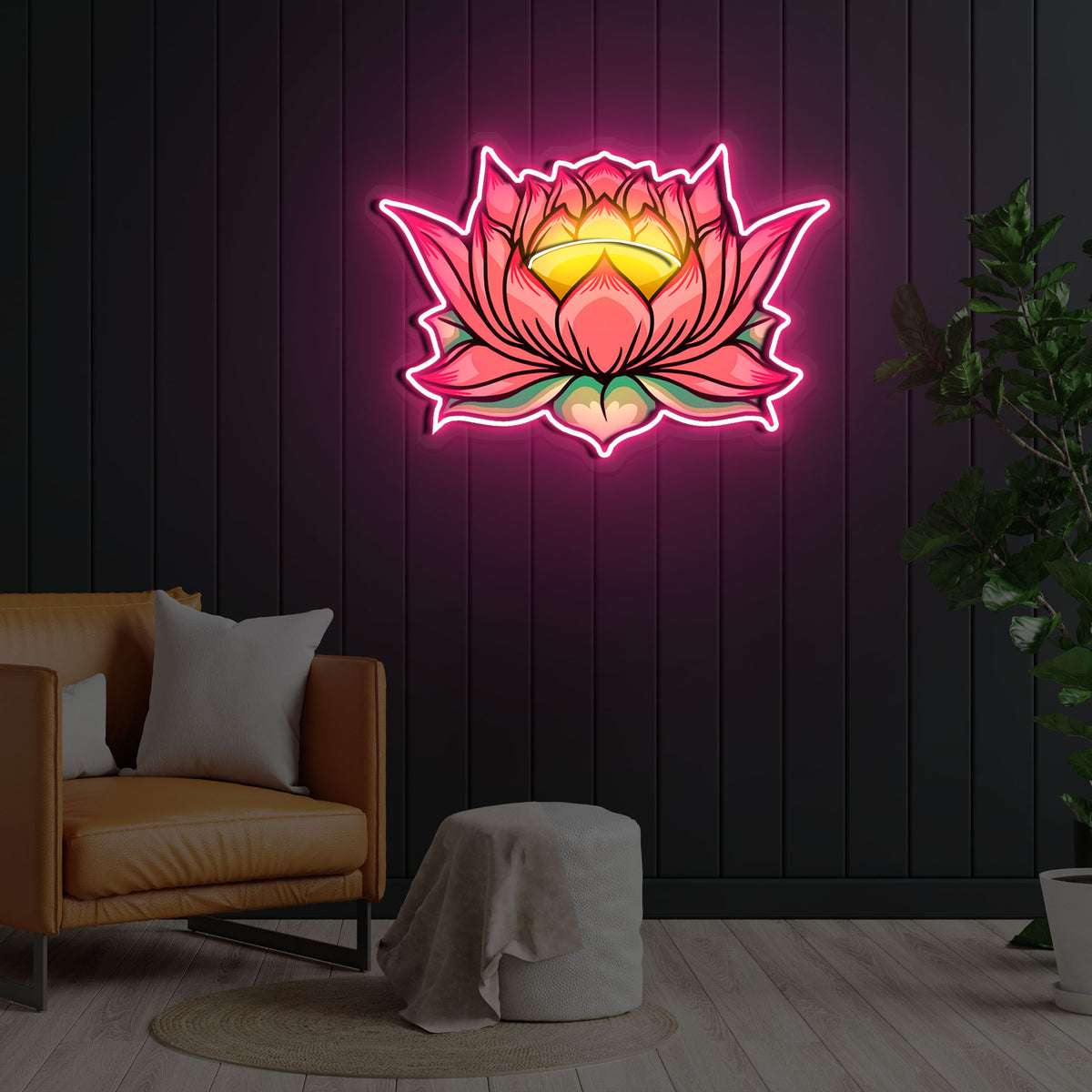 "Lotus Flower" Neon x Acrylic Artwork