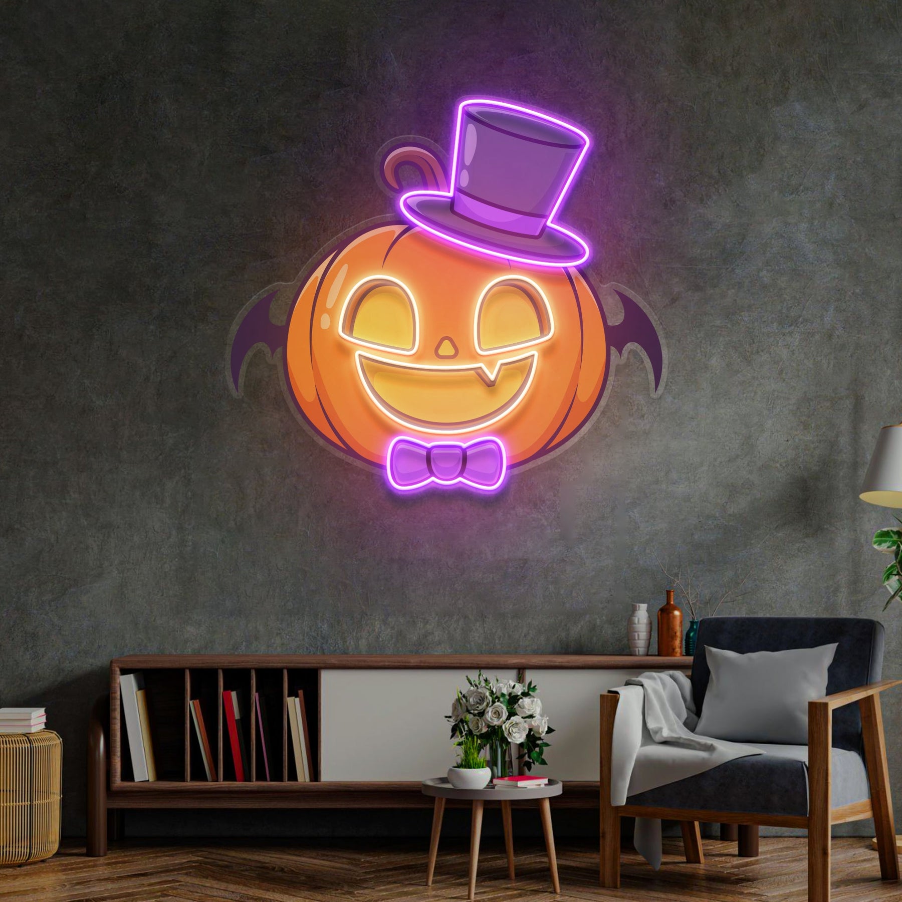 Magician Pumpkin LED Neon Sign Light Pop Art