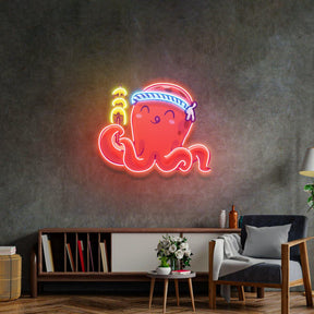 Octopus Neon Acrylic Artwork