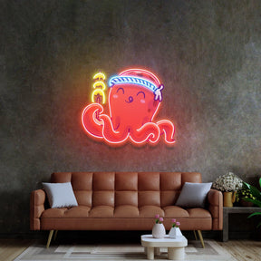 Octopus Neon Acrylic Artwork