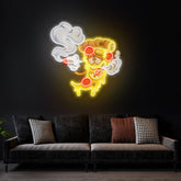 Pizza Slice Cartoon Artwork Led Neon Sign Light