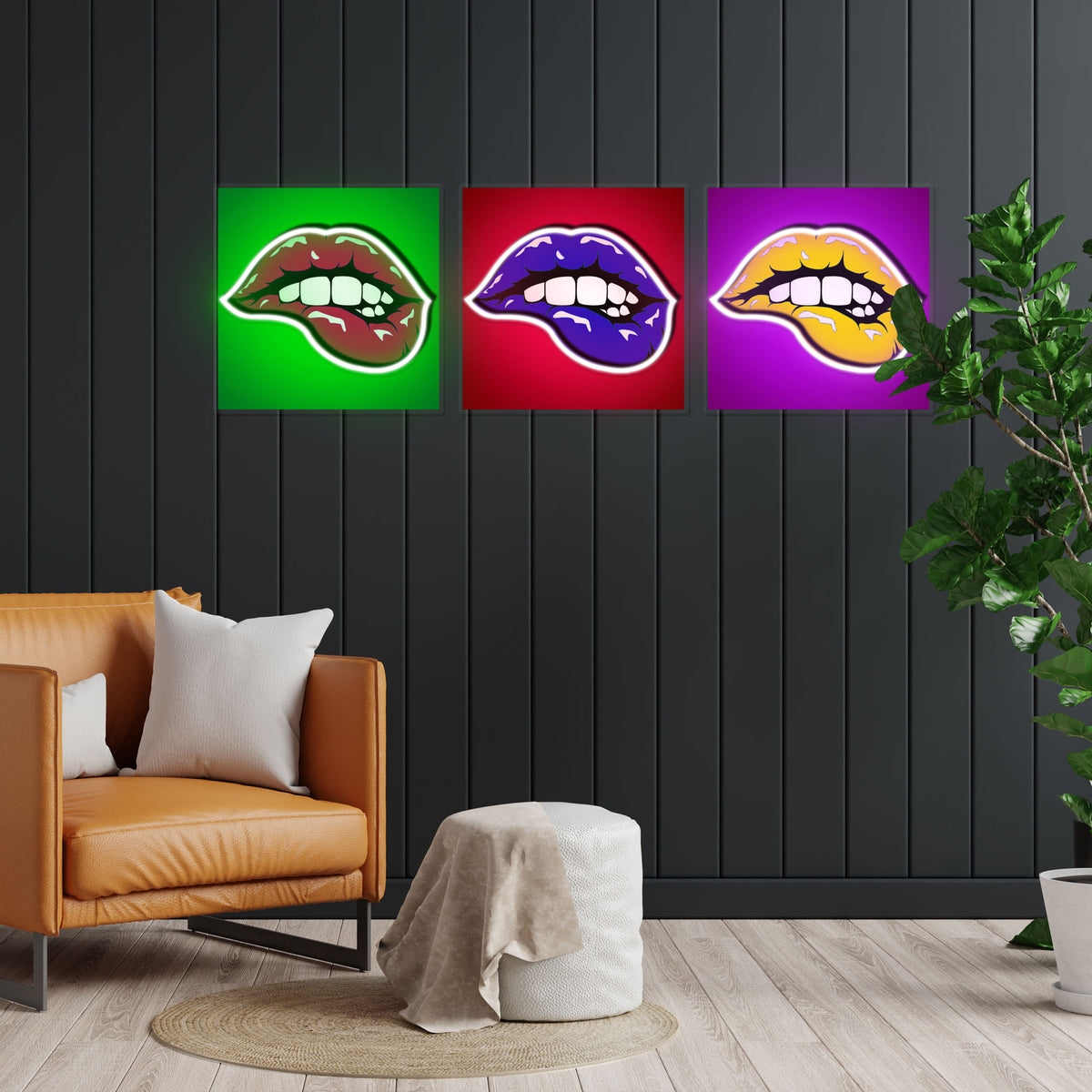 "Pop Art Lips" Neon x Acrylic Artwork