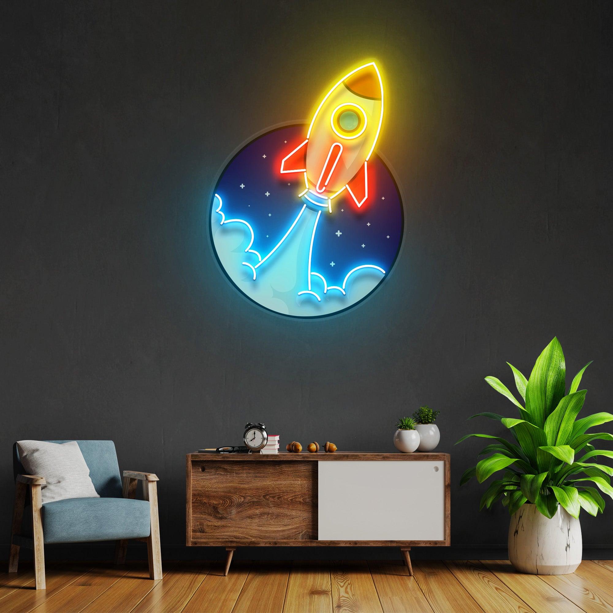 Rocket Led Neon Acrylic Artwork