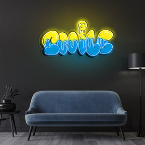 Smile Grafity Neon Sign x Acrylic Artwork