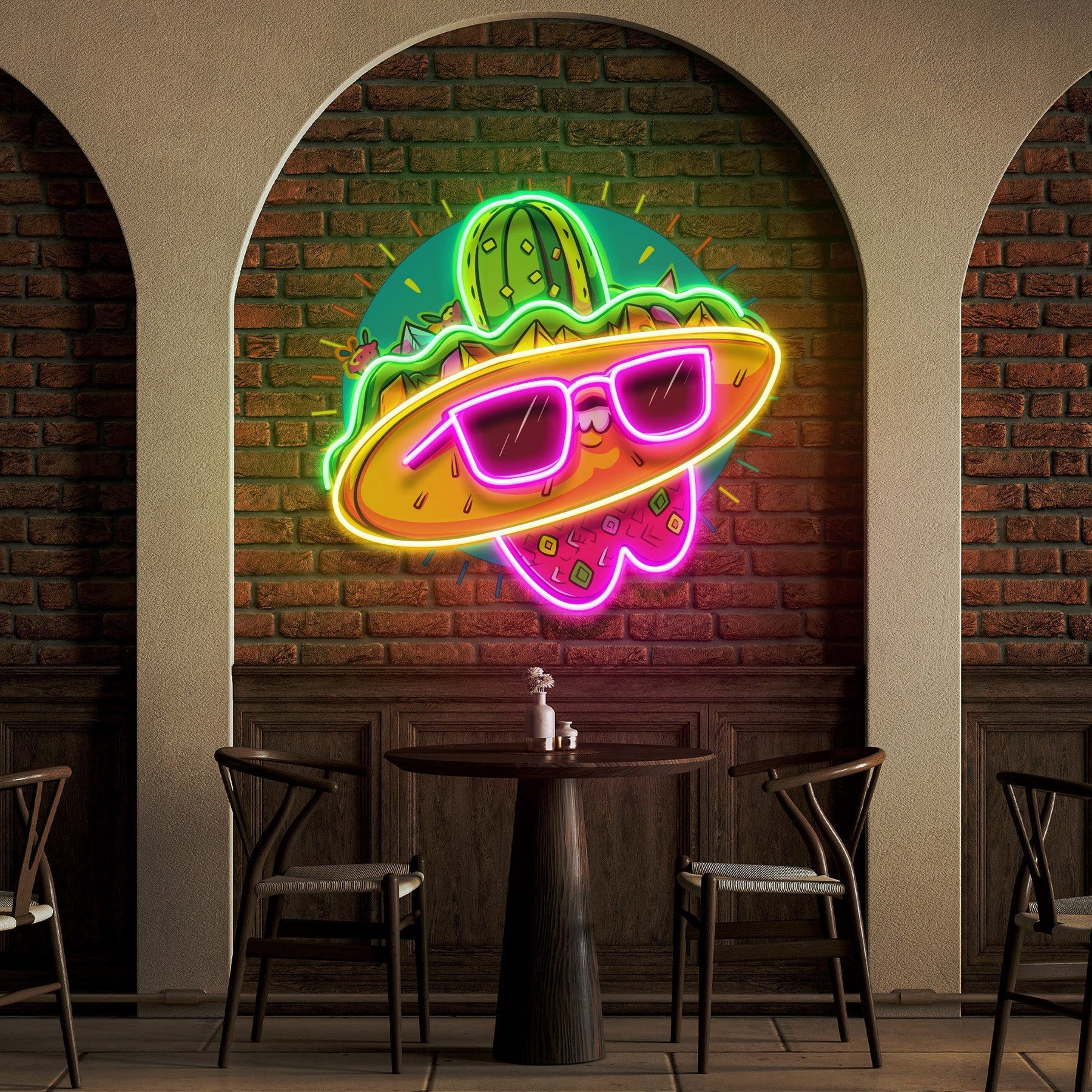 Taco Restaurant Decor Mexican Food Artwork Led Neon Sign Light