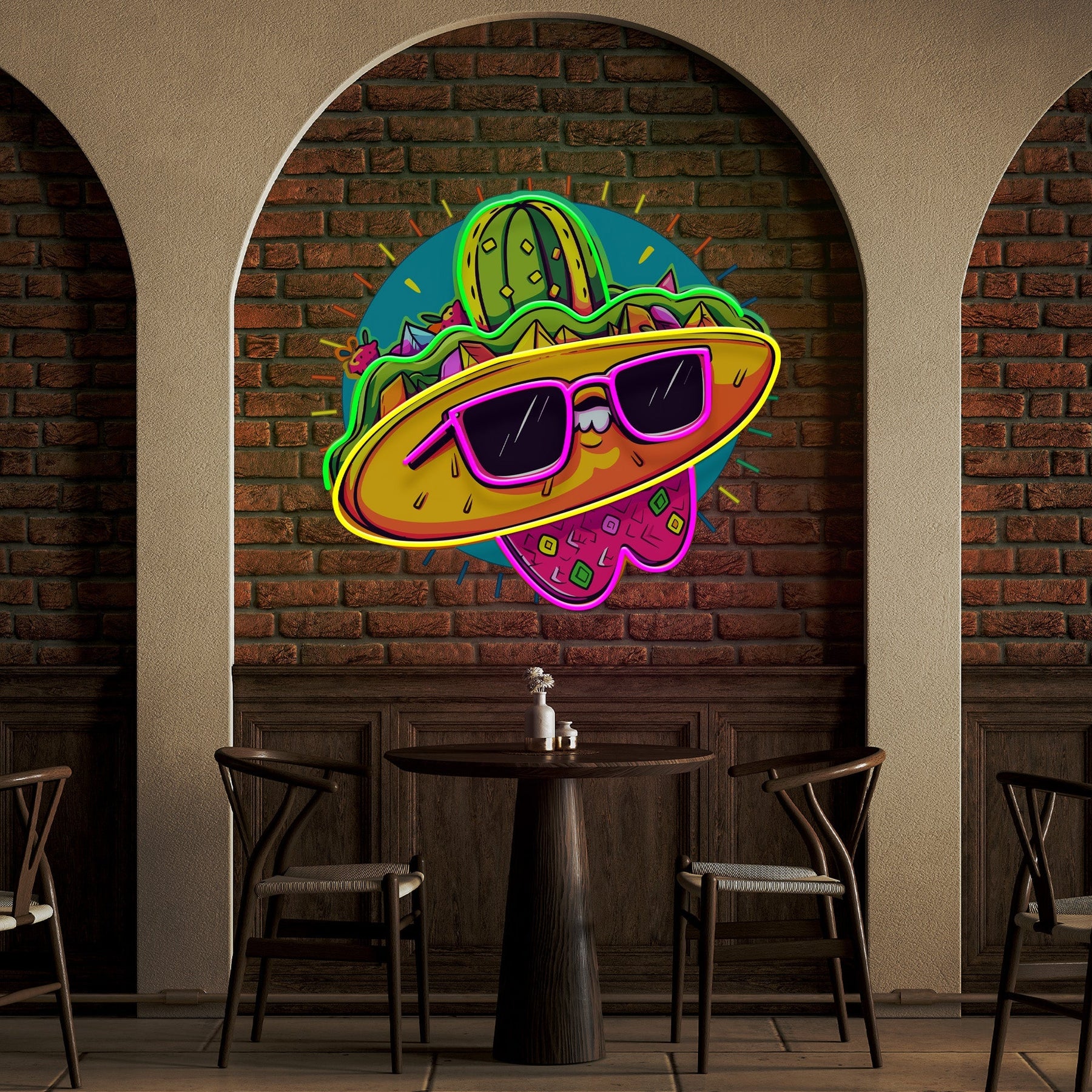 Taco Restaurant Decor Mexican Food Artwork Led Neon Sign Light
