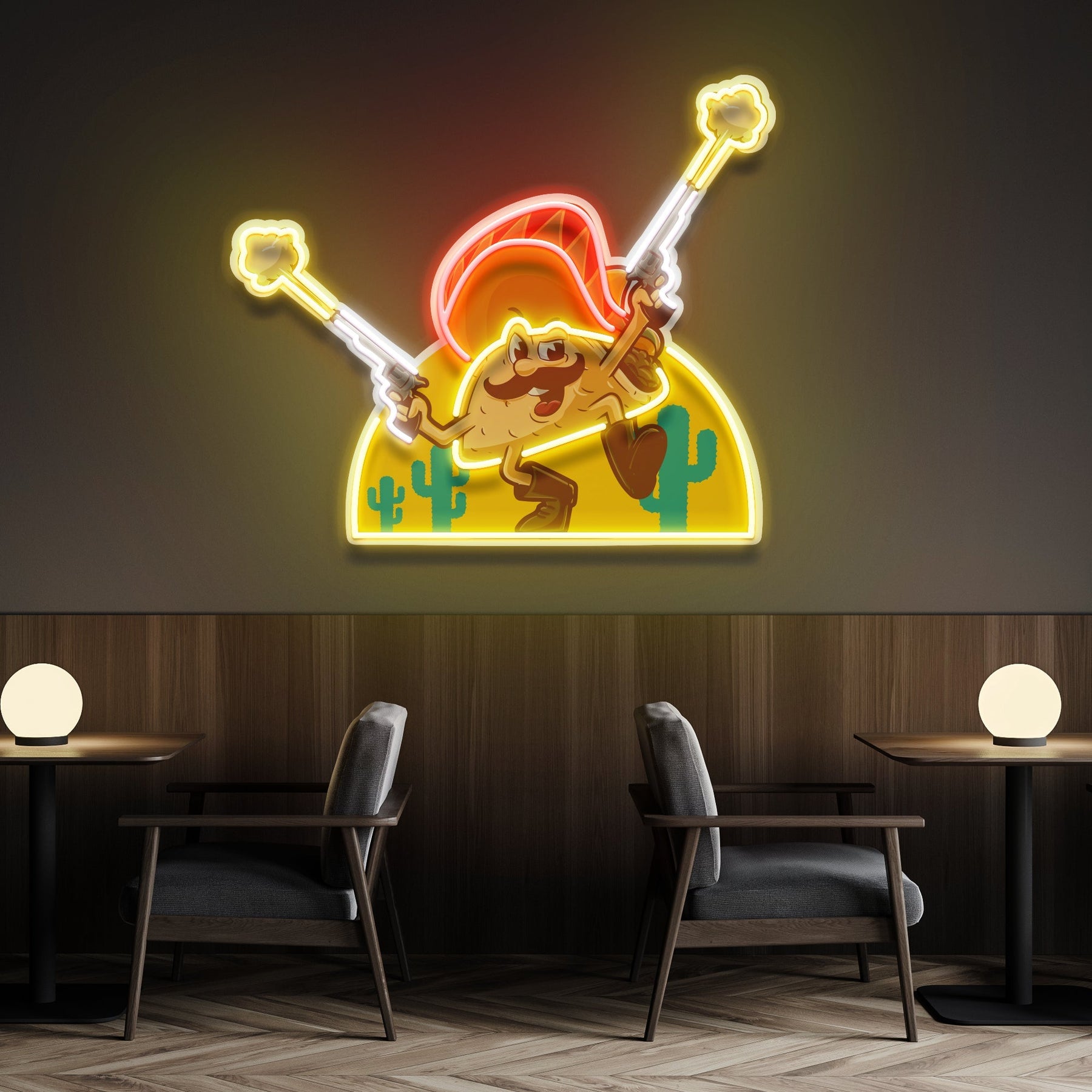 Tacos Logo Mexican Artwork Led Neon Sign Light