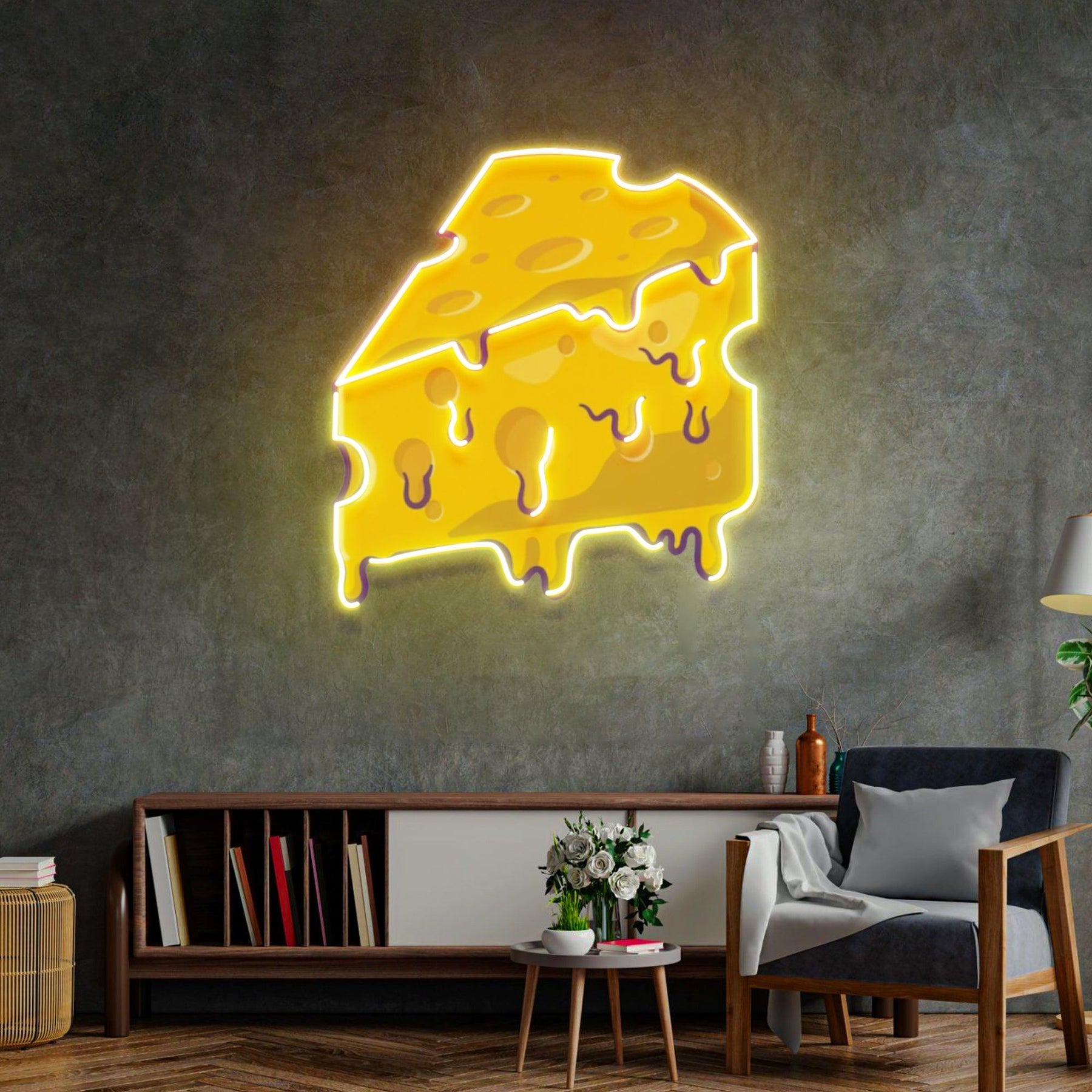 Thick Cheese Slice Led Neon Acrylic Artwork