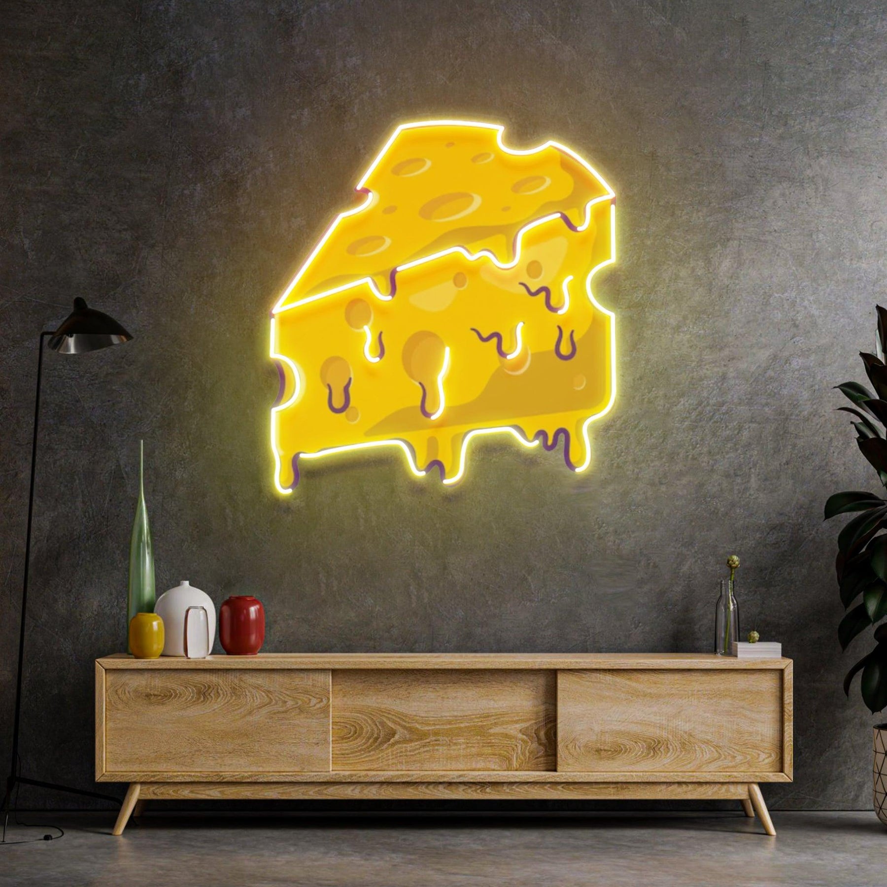 Thick Cheese Slice Led Neon Acrylic Artwork