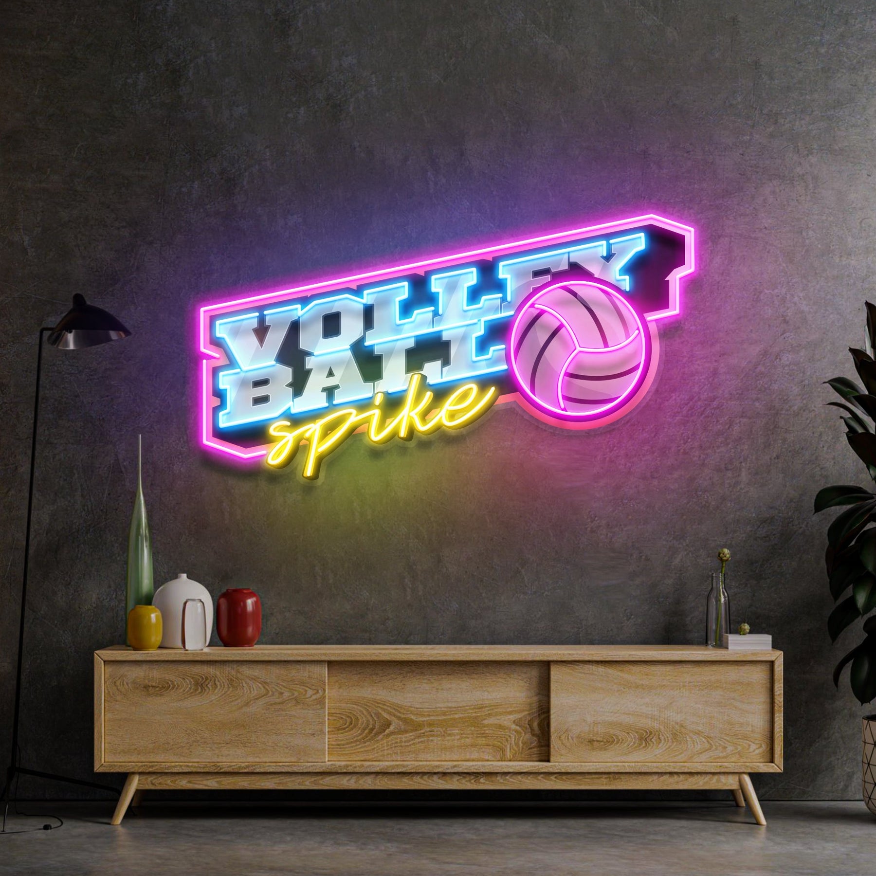 Volleyball Spike LED Neon Sign Light Pop Art