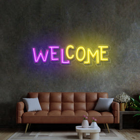 Welcome LED Neon Sign Light Pop Art