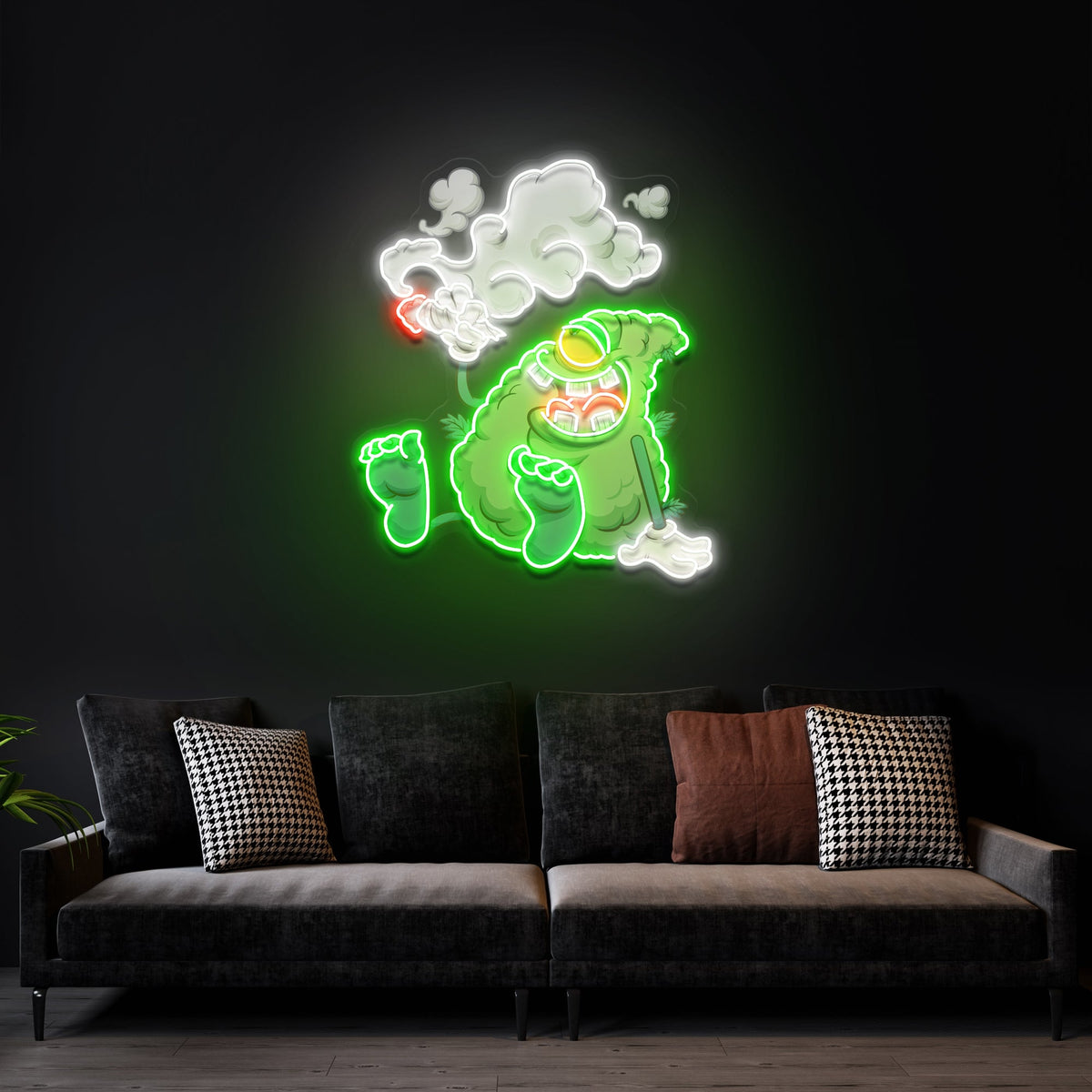 Weed Bud Cartoon Artwork Led Neon Sign Light