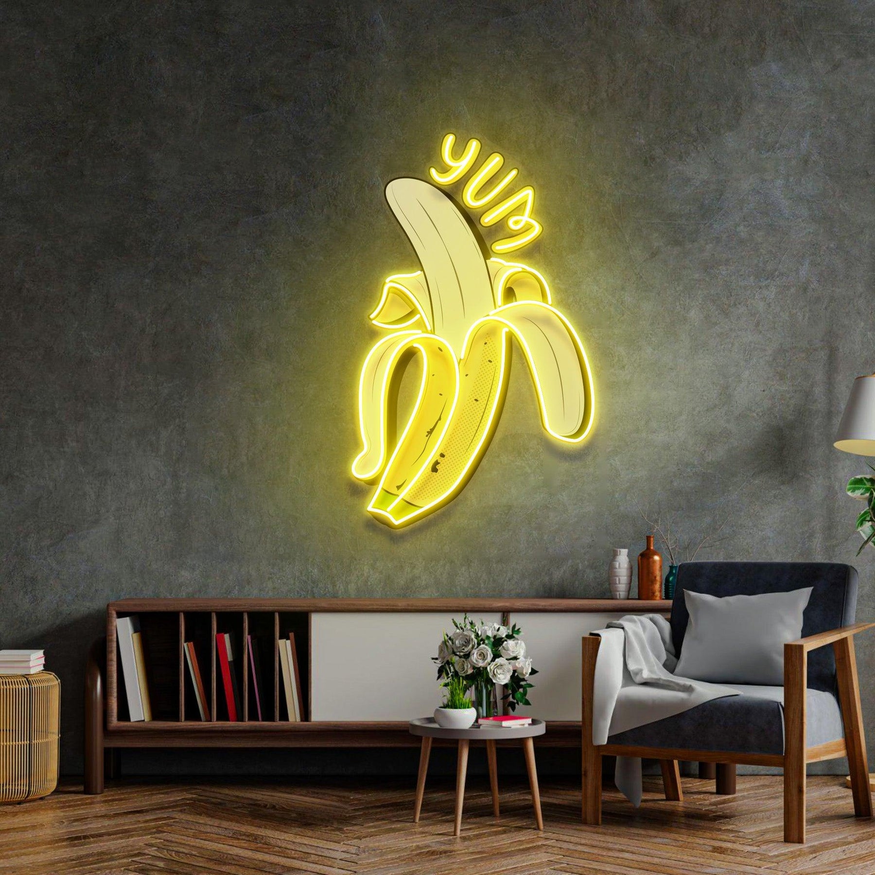 Yum Banana Led Neon Acrylic Artwork