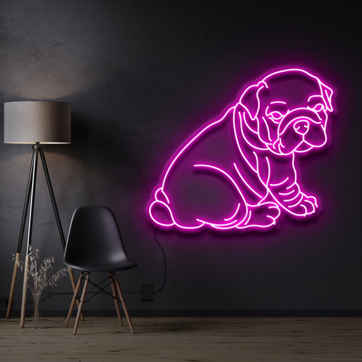 "Bulldog Puppy" Neon Sign