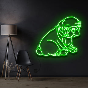 "Bulldog Puppy" Neon Sign