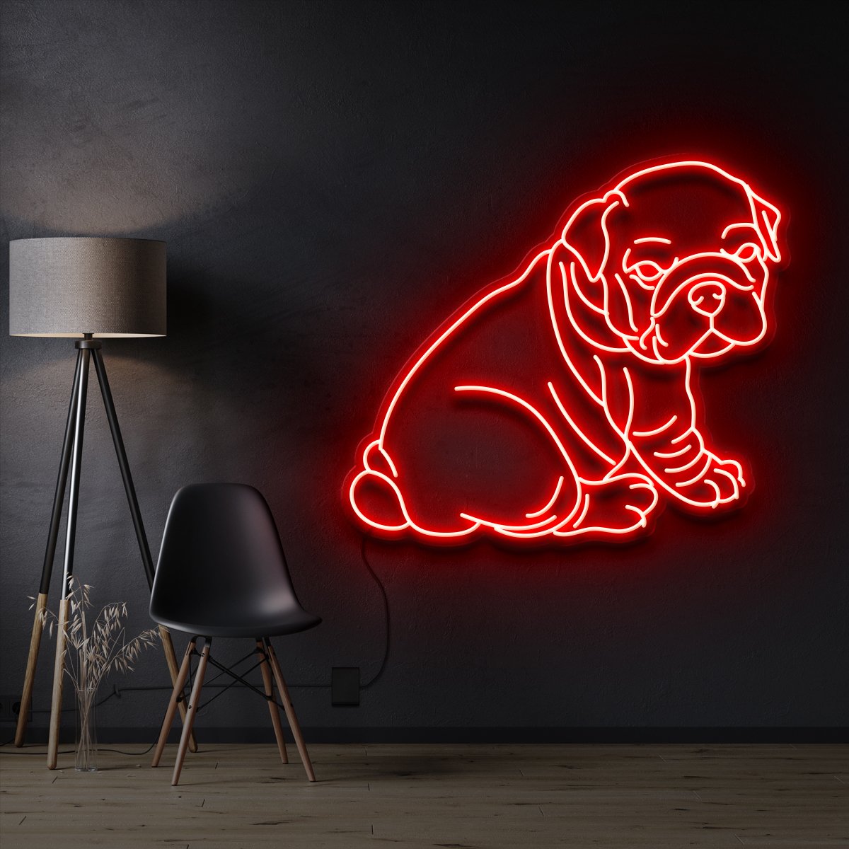 "Bulldog Puppy" Neon Sign