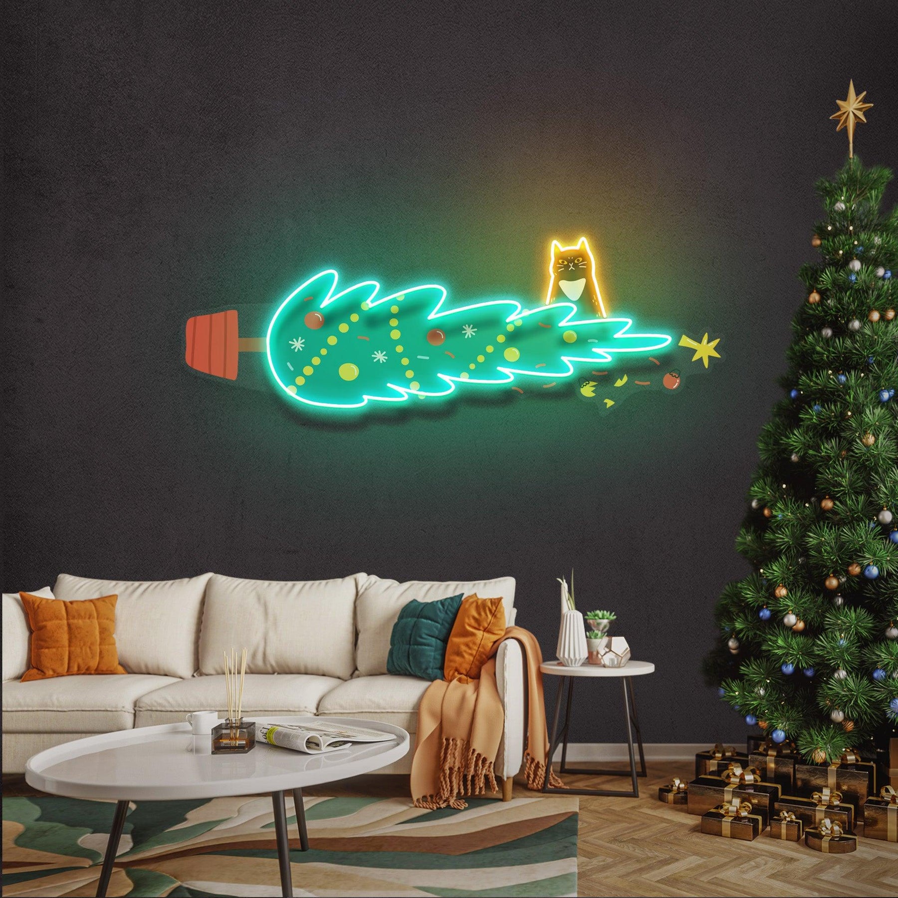 Cat-proof Christmas Tree Neon Sign