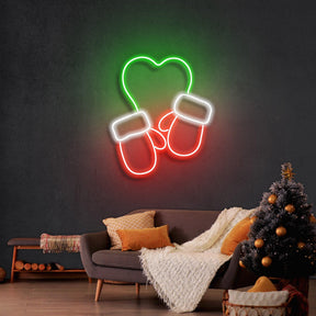 Christmas Gloves Neon Sign