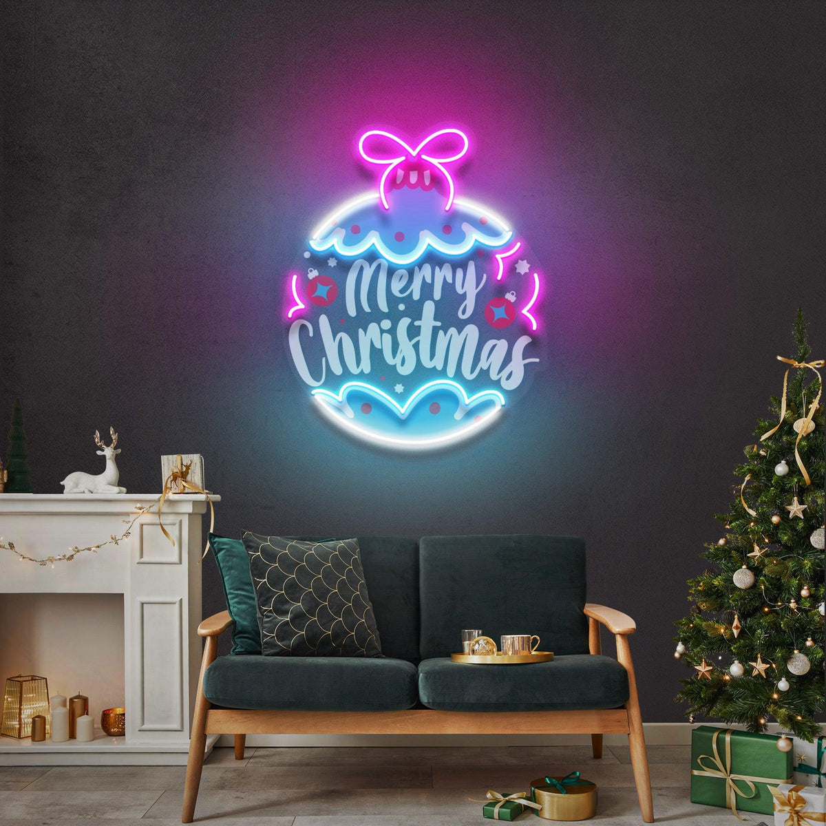 Christmas Bauble Art Neon Sign