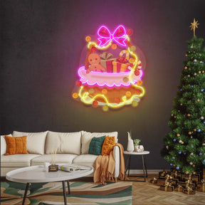 Christmas Gift Basket Neon Sign