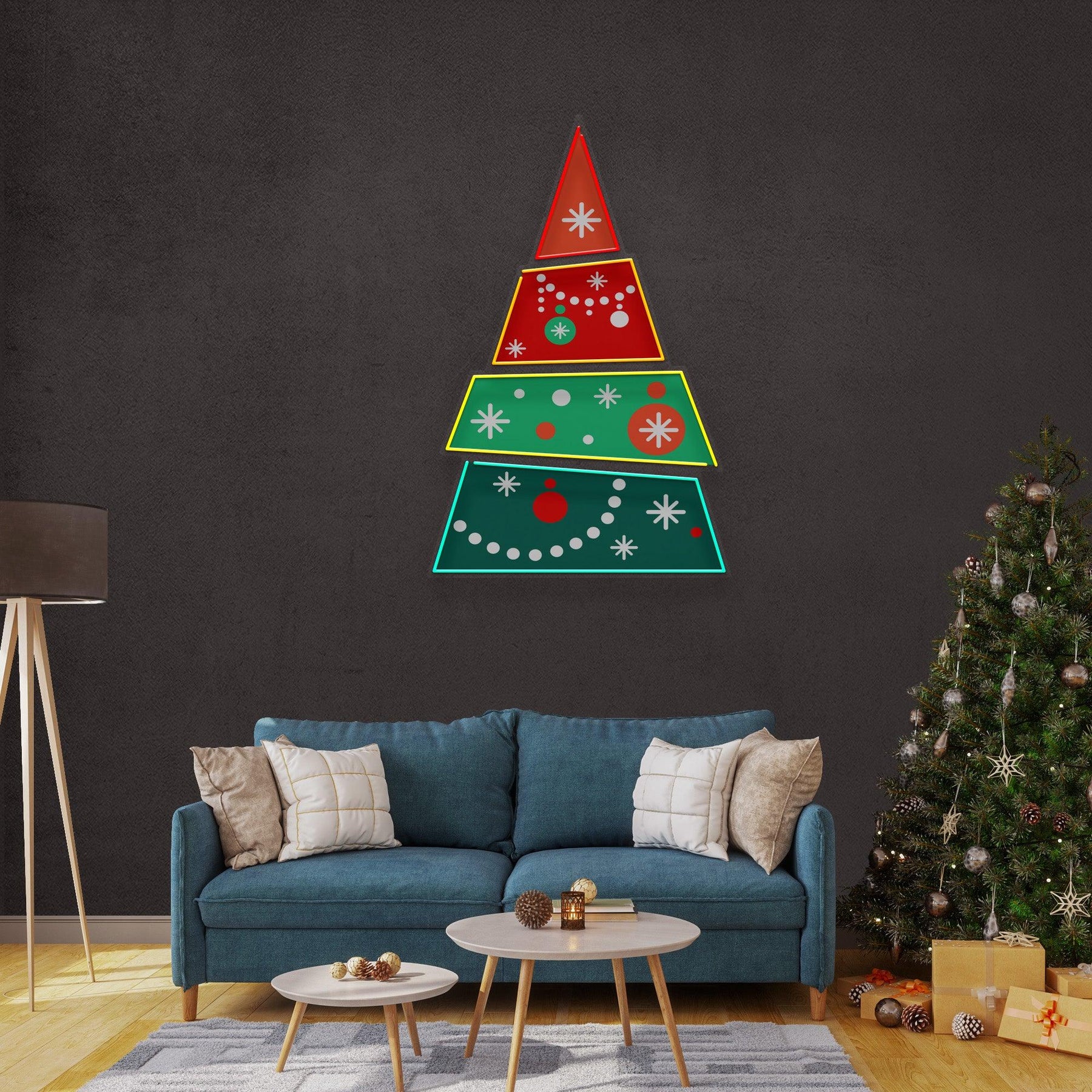 Christmas Tree Pyramid LED Neon Acrylic Artwork