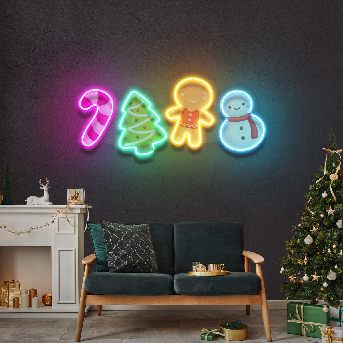 Colorful Toppers Christmas Neon Sign
