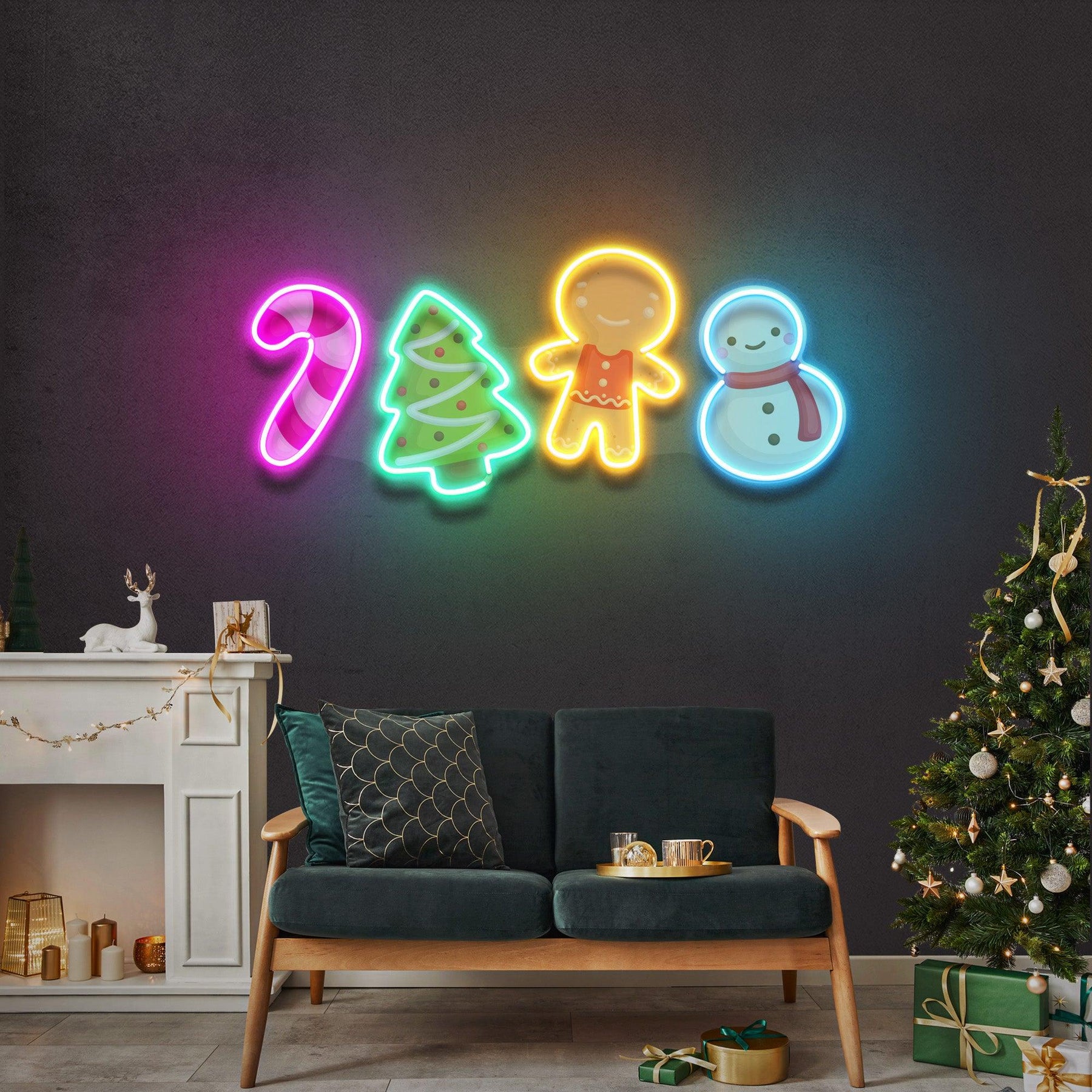 Colorful Toppers Christmas Neon Sign