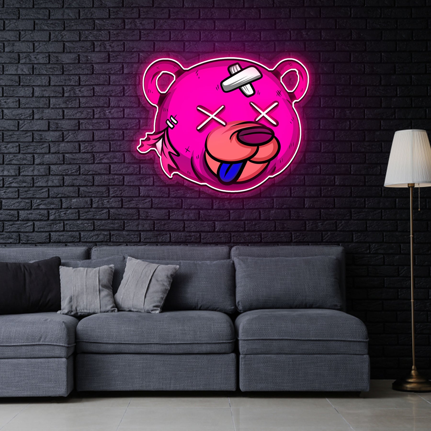 Dead Bear Cartoon Neon Sign x Acrylic Artwork