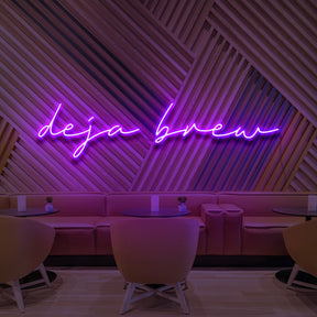 "Deja Brew" Neon Sign for Cafés