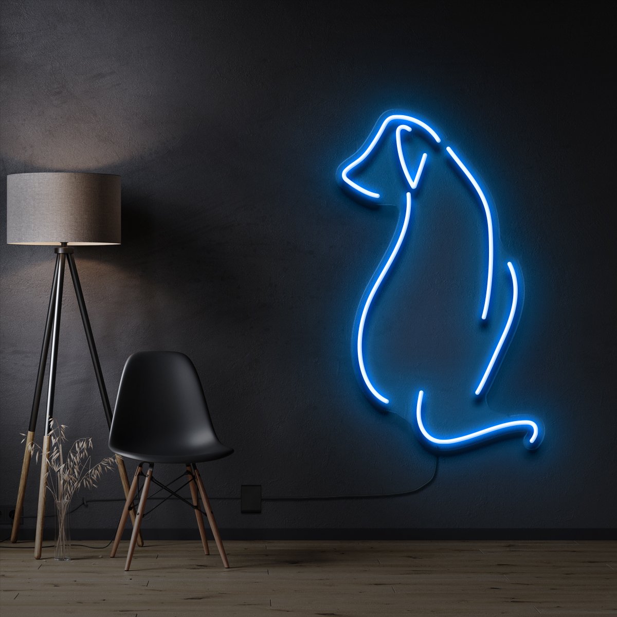 "Dog Facing Away" Neon Sign