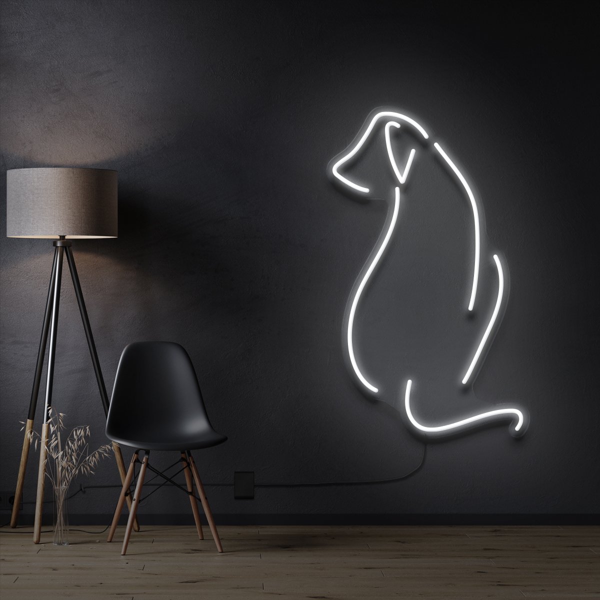 "Dog Facing Away" Neon Sign