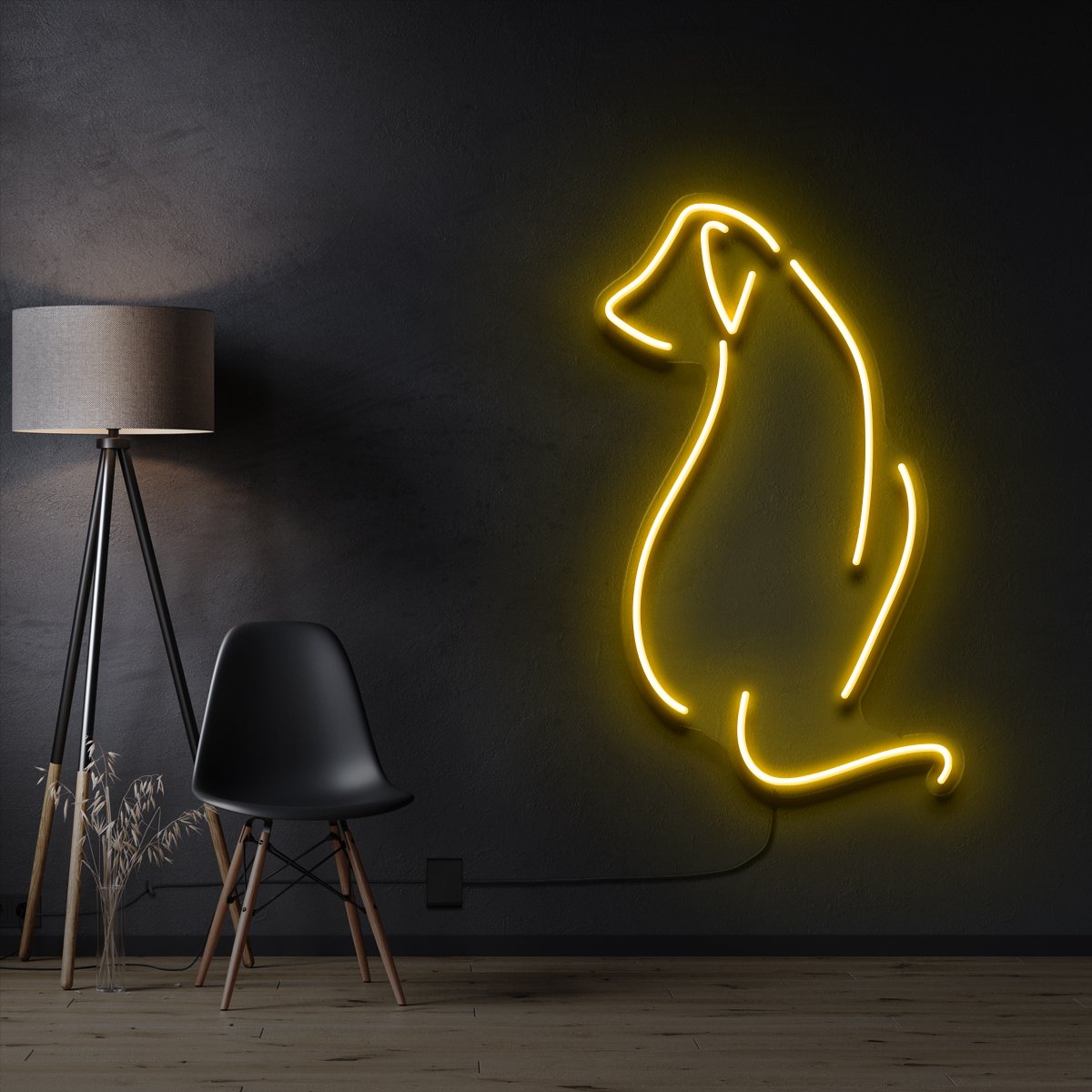 "Dog Facing Away" Neon Sign