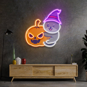 Dog And Pumpkin LED Neon Sign Light Pop Art