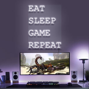 "Eat Sleep Game Repeat" Gaming Neon Sign