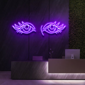 "Eyes & Lashes" Neon Sign for Beauty & Cosmetic Studios