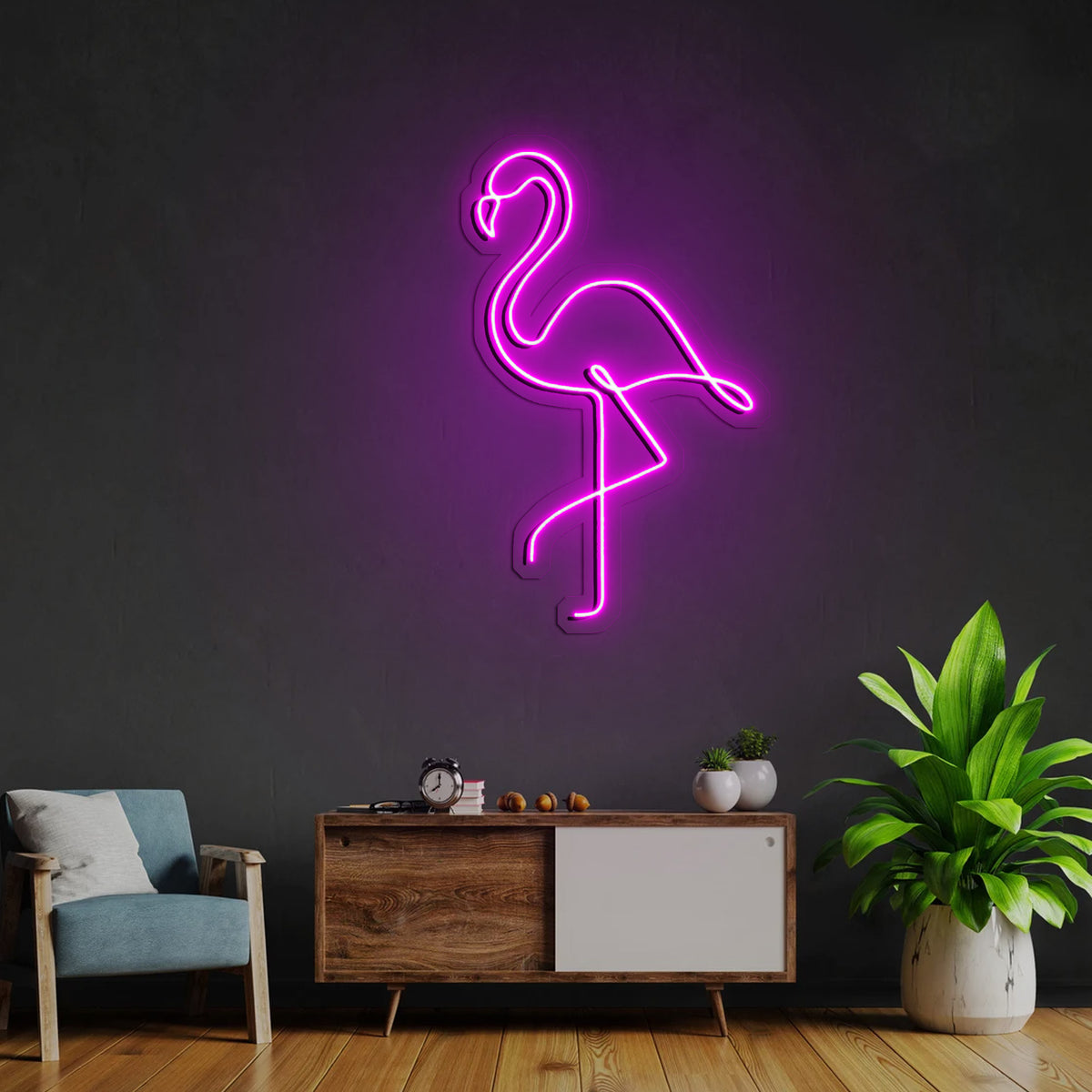 Flamingo neon deals wall light