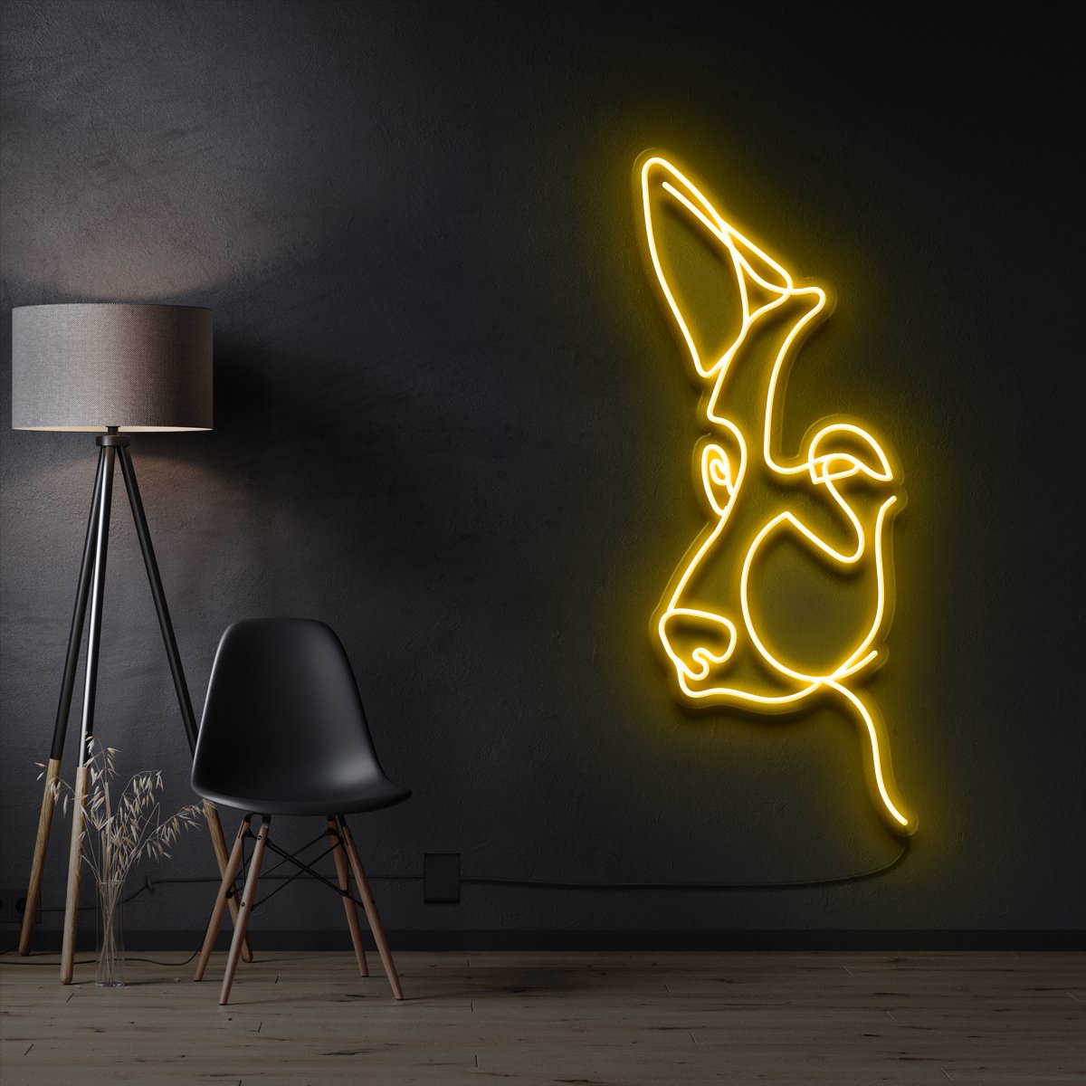 "German Shepherd Line Art" Neon Sign