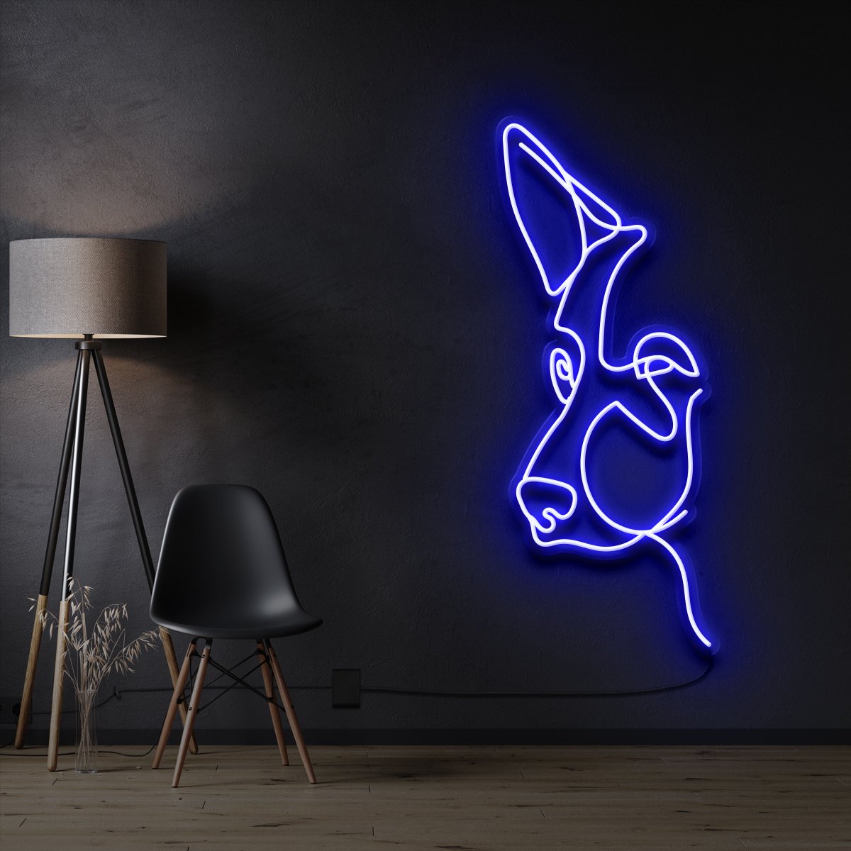 "German Shepherd Line Art" Neon Sign