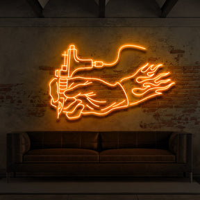 "Hand of an Artist" Neon Sign for Tattoo Parlours