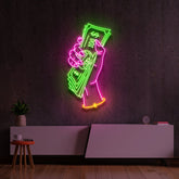 "Hand of Greed" Multicolour Neon Sign