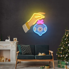 Hanging Christmas Bauble Neon Sign