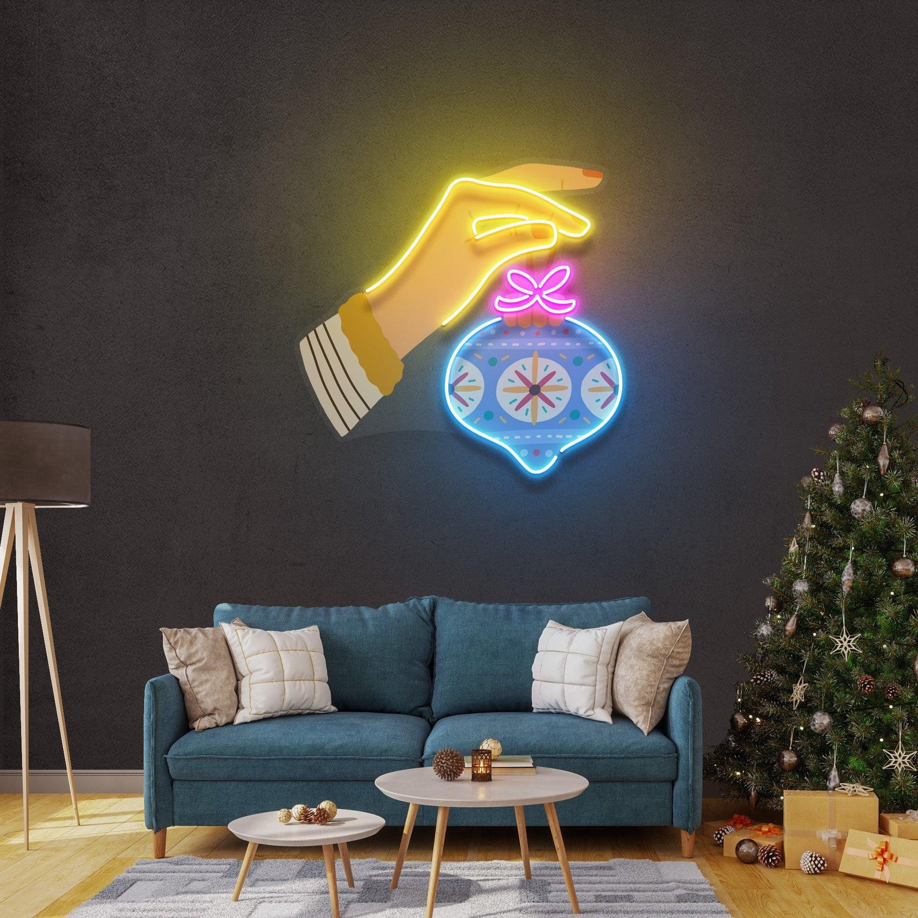 Hanging Christmas Bauble Neon Sign