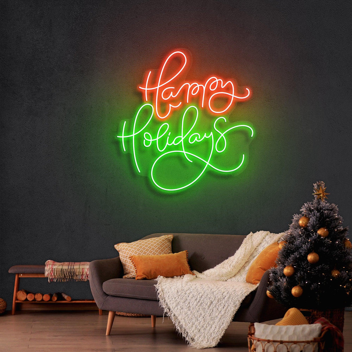 Happy Holidays Christmas Neon Sign