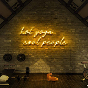 "Hot Yoga Cool People" Neon Sign for Gyms & Fitness Studios